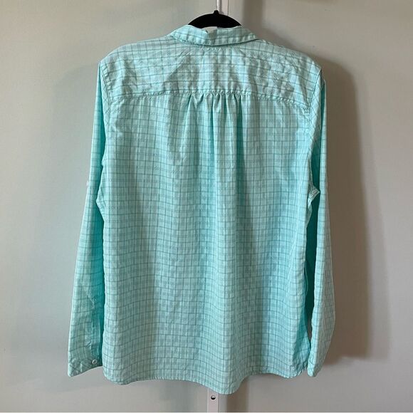 Eddie Bauer Teal Button Down Long Sleeve Top - Picture 4 of 4